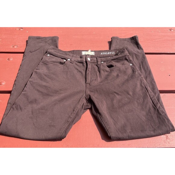 MADEWELL Men's Athletic Slim Flat Front Pants Chocolate Brown Size 31x29 - Picture 1 of 9